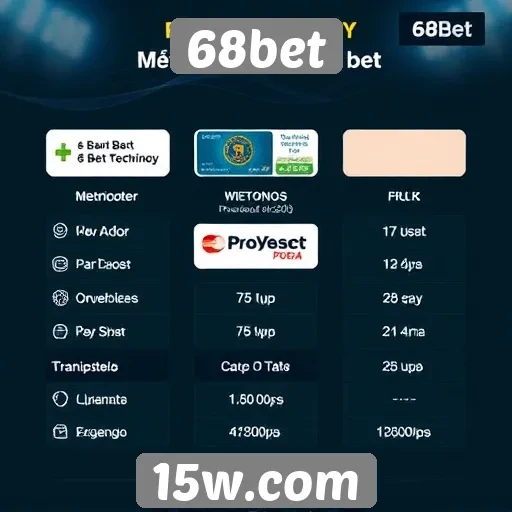 Métodos de pagamento aceitos no 68bet